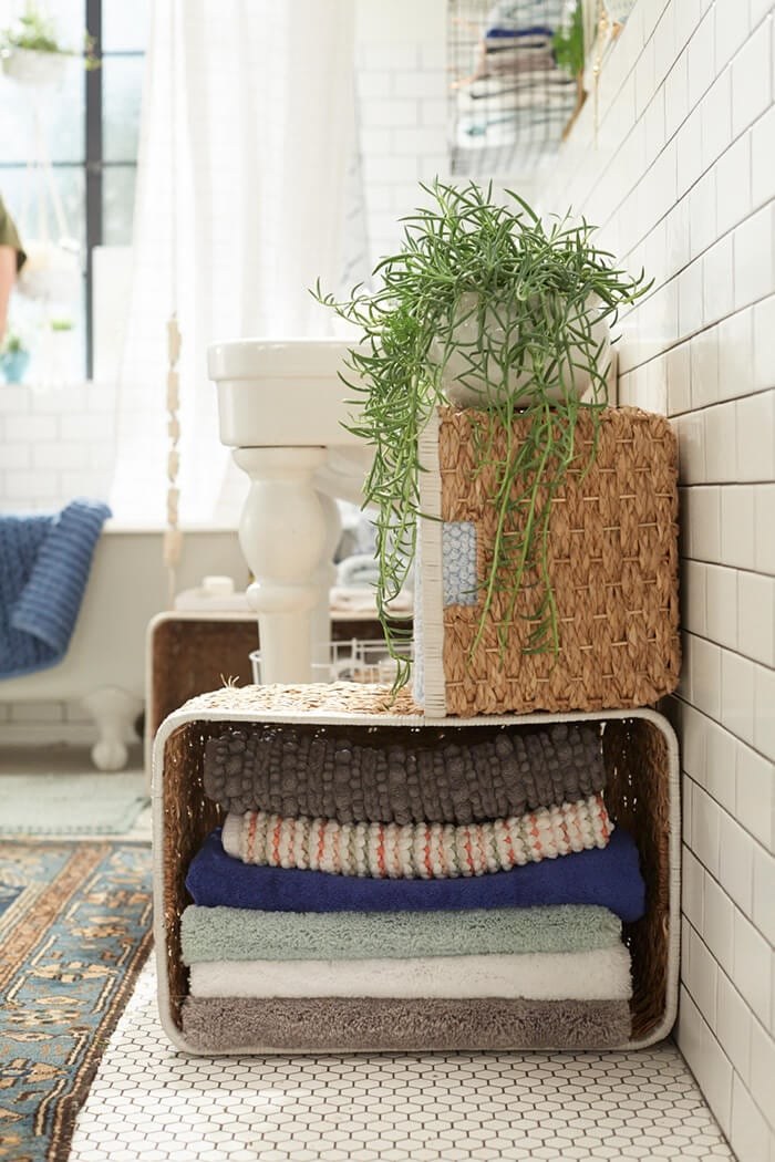 πετσέτες μπάνιου καλάθια μπάνιου 